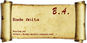 Bade Anita névjegykártya